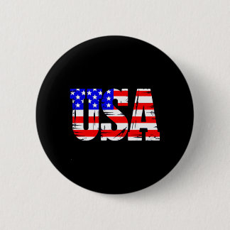 Patriotic USA American Flag Button