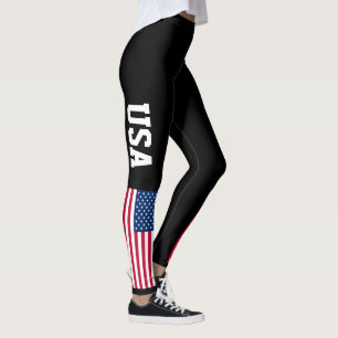 Patriotic USA American flag custom color Leggings