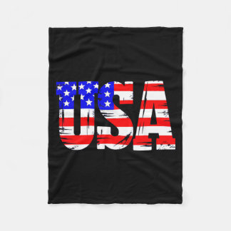 Patriotic USA American Flag Fleece Blanket