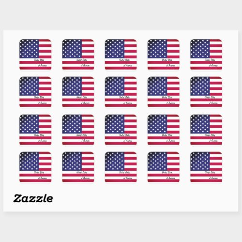 Patriotic USA  American flag holiday  sports Square Sticker