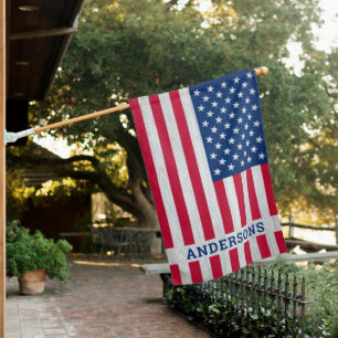 Patriotic USA American Flag House Flag