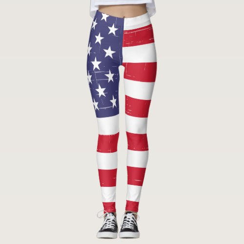 Patriotic USA American flag Leggings