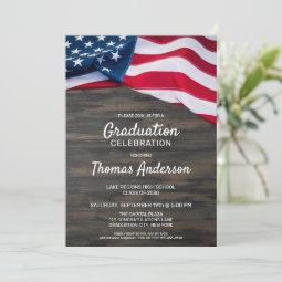 Patriotic Usa American Flag Military Graduation Invitation | Zazzle