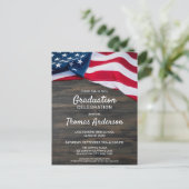 Patriotic Usa American Flag Military Graduation Invitation Postcard ...