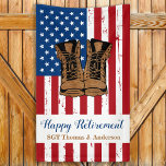 Patriotic USA American Flag Military Retirement  Banner