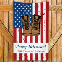 Patriotic USA American Flag Military Retirement 