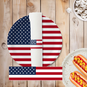 Patriotic USA American Flag Napkin Bands