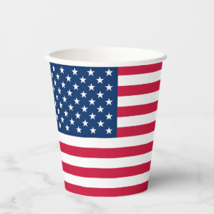 Patriotic USA American Flag Paper Cups
