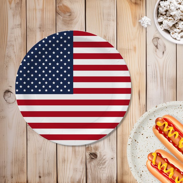Patriotic USA American Flag Paper Plates (Creator Uploaded)