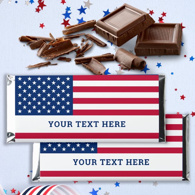 Patriotic USA American Flag Personalized  Hershey Bar Favors (Creator Uploaded)