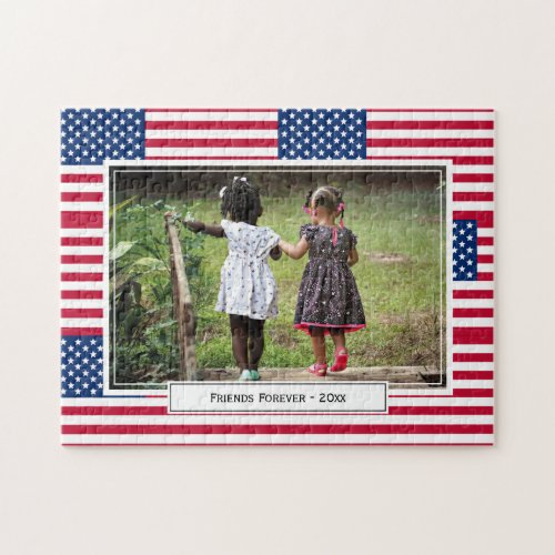 Patriotic USA AMERICAN Flag Photo Jigsaw Puzzle