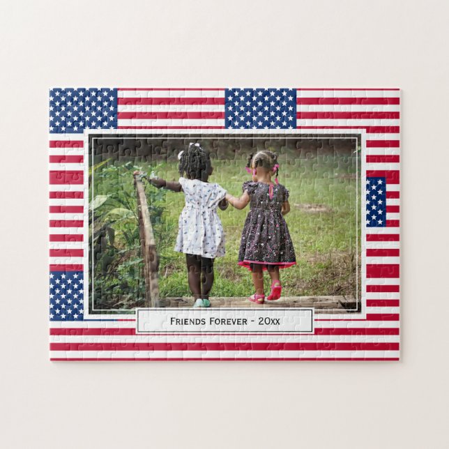 Patriotic USA AMERICAN Flag Photo Jigsaw Puzzle (Horizontal)