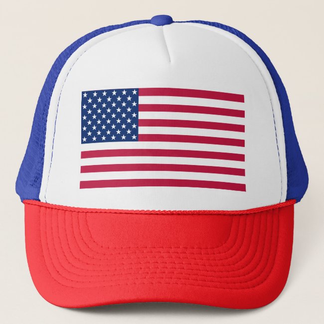 Patriotic USA American Flag Red Blue White Hat Cap
