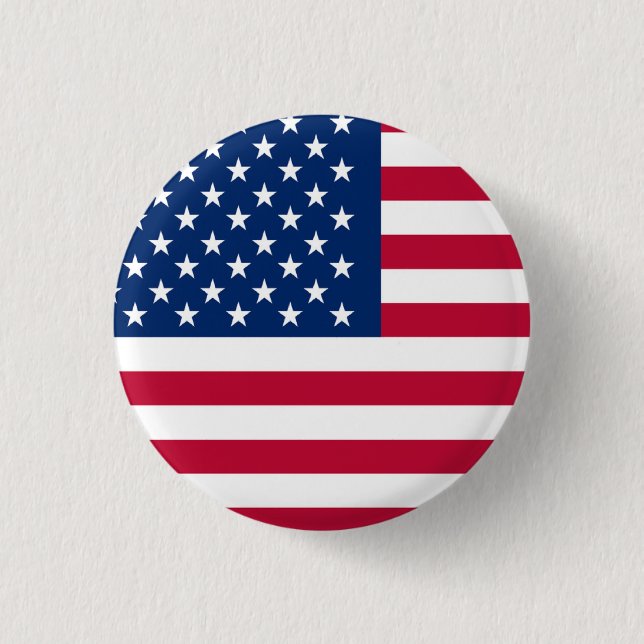 Patriotic USA American Flag Red White and Blue  Button (Front)