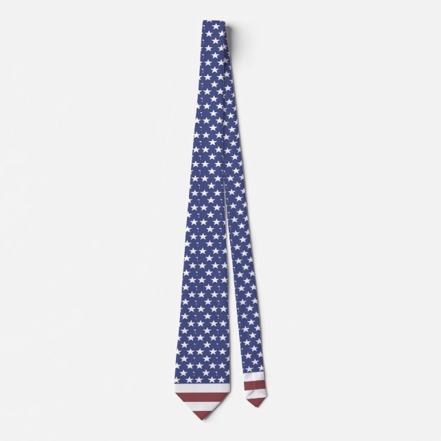 Patriotic USA American Flag Red White Blue America Neck Tie (Front)