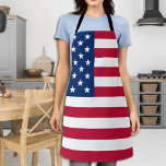 Patriotic USA American Flag Stars Stripes BBQ Apron<br><div class="desc">Show your American pride or give a special gift with this USA American Flag apron in a modern red white blue design. This united states of america flag bbq apron design with stars and stripes in red white and blue is perfect for fourth of July bbq parties, Memorial day party,...</div>