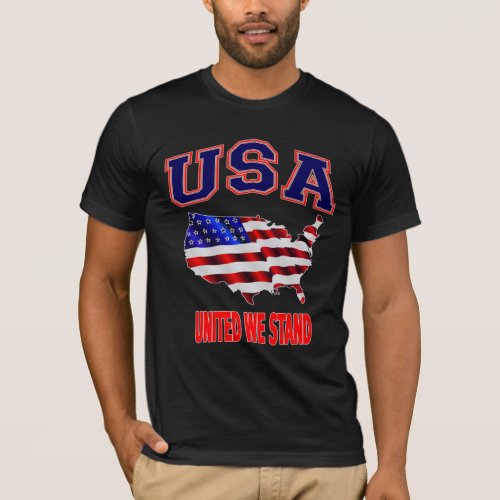Patriotic USA American Flag United We Stand T_Shirt