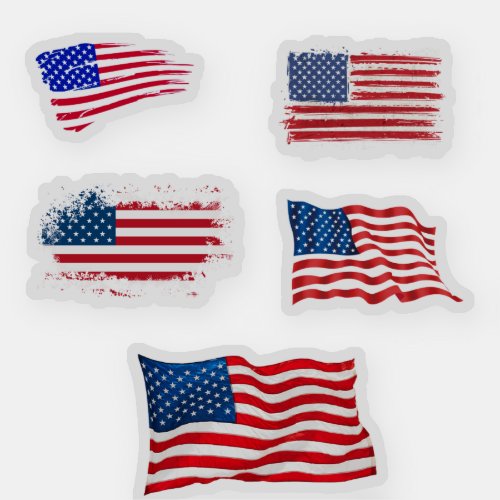 Patriotic USA American Flags Sticker