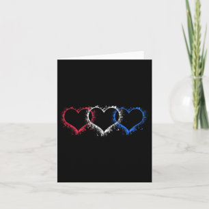 Patriotic Usa American Hearts Armed Forces 4th Of Card