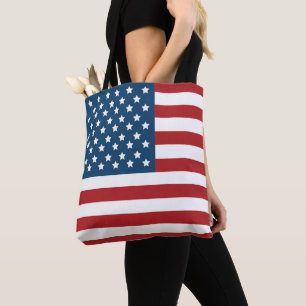 Patriotic USA and UK Flags Tote Bag