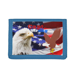Patriotic USA Art American Semper Fi Flag Destiny Tri-fold Wallet