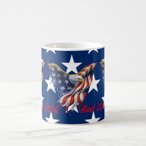  Patriotic USA Bald  Eagle Flag Election 2024  Coffee Mug