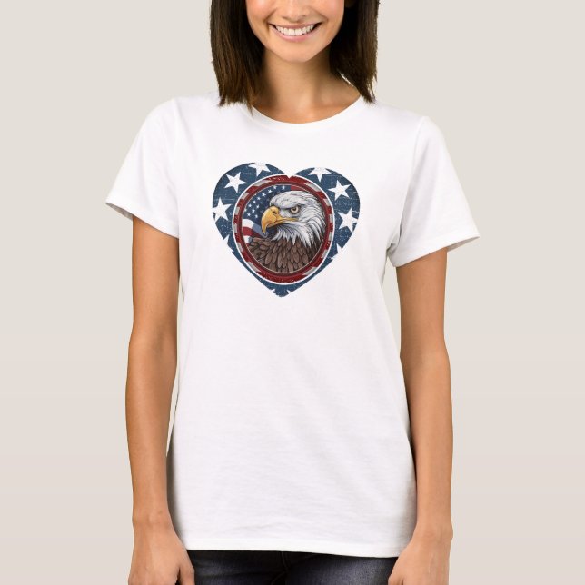 Patriotic USA Bald Eagle T-Shirt (Front)
