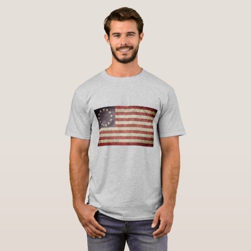 Patriotic USA Betsy Ross Circle Star American Flag T_Shirt