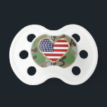 Patriotic USA Camo Pacifier<br><div class="desc">Military family and support our troops gifts, apparel and keepsakes show your patriotism for the USA!</div>