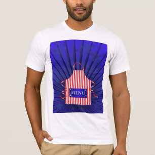 Patriotic USA Chef Red White Blue BBQ Cooking T-Shirt
