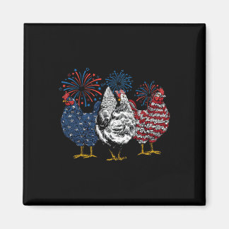 Patriotic Usa Chicken 4th Of July Independence Day Magnet