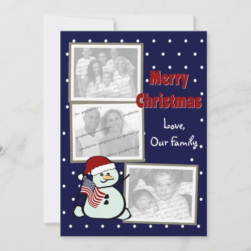 Patriotic USA Christmas Holiday Card