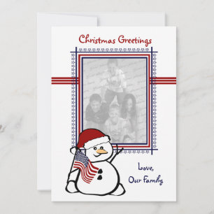 Patriotic USA Christmas Holiday Card