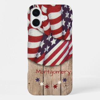 Patriotic USA Color Bunting on Wood Slat Fence