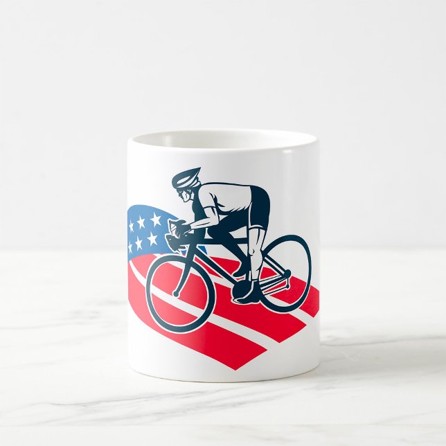 Patriotic USA Cycling American Flag Bike Rider  Coffee Mug (Creator Uploaded)