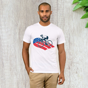 Patriotic USA Cycling American Flag Bike Rider T-Shirt