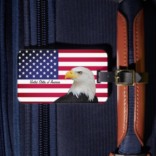 Patriotic USA Eagle American Flag fashion Luggage Tag