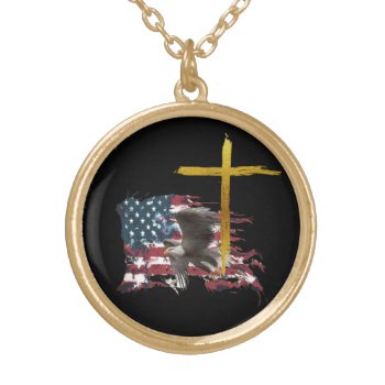 *~* Patriotic Usa Eagle Military Christian Veteran Gold Plated Necklace by AnnaRosaEnergyArtist at Zazzle