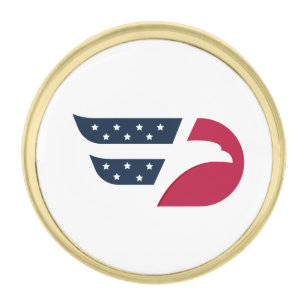 Patriotic USA Eagle Wing Gold Finish Lapel Pin