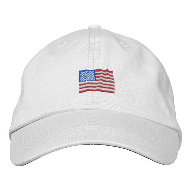 Patriotic USA Embroidered Baseball Cap (Front)
