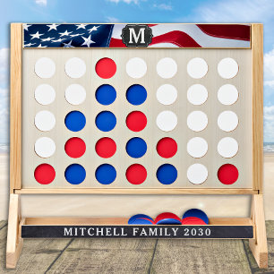 Patriotic USA Flag 4th July Custom Monogram Giant Fast Four