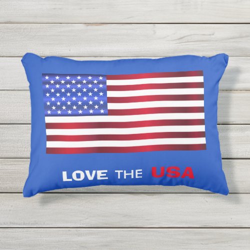 Patriotic USA Flag 4th of July Dcor   Outdoor Pillow