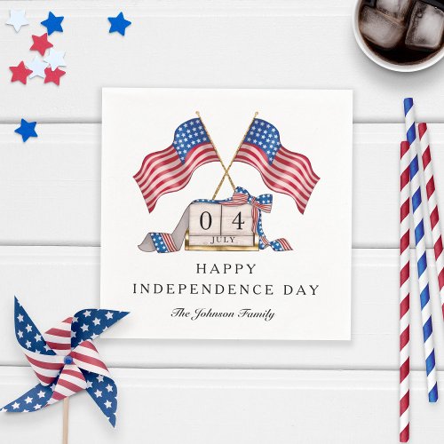 Patriotic USA Flag 4th Of July  Napkins