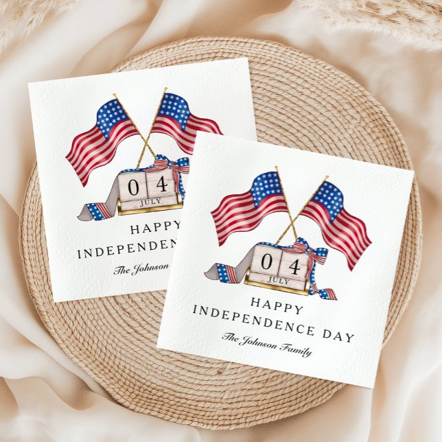 Patriotic USA Flag 4th Of July  Napkins (Patriotic USA Flag 4th Of July Napkins)
