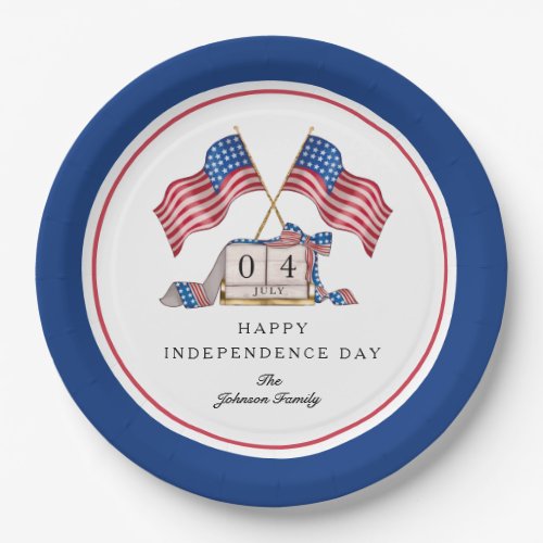 Patriotic USA Flag 4th Of July Paper Plates