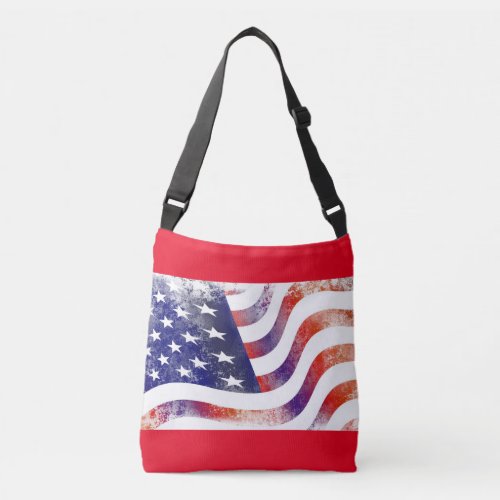 Patriotic USA Flag Adjustable Strap Tote Bag