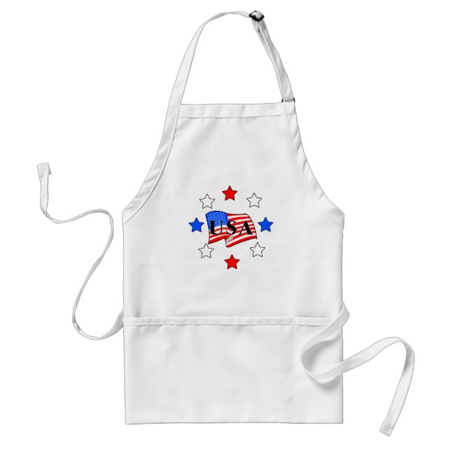 Patriotic USA Flag Adult Apron (Front)