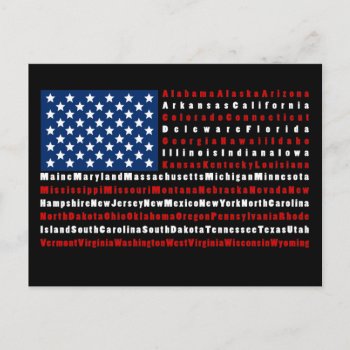 Patriotic Usa Flag All 50 States Postcard by UTeezSF at Zazzle
