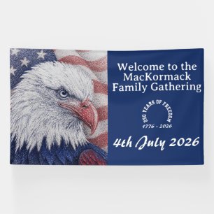 Patriotic USA Flag America 250 Years 1776 2026 Banner