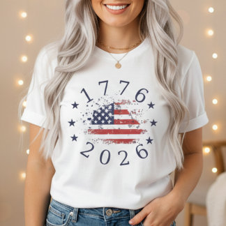 Patriotic USA Flag America 250th Anniversary T-Shirt